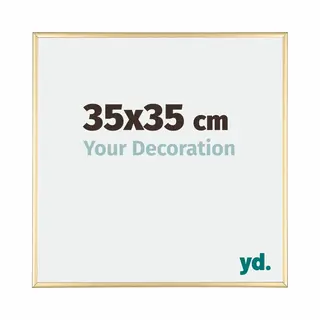 Yd. Your Decoration - Bilderrahmen 35x35 Cm - Gold - Bilderrahmen Aus Aluminium Mit Acrylglas - Antireflex - 35x35 Rahmen - Kent
