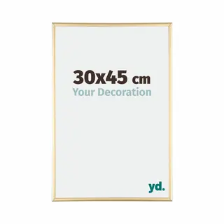 Yd. Your Decoration - Bilderrahmen 30x45 Cm - Gold - Bilderrahmen Aus Aluminium Mit Acrylglas - Antireflex - 30x45 Rahmen - Kent