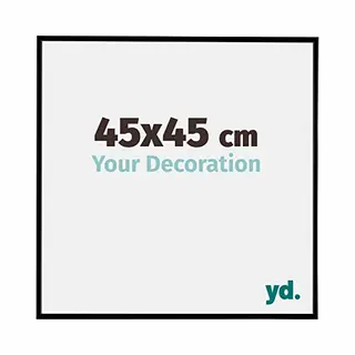 yd. Your Decoration - Bilderrahmen 45x45 Cm - Schwarz Matt - Bilderrahmen Aus Kunststoff Mit Acrylglas - Antireflex - 45x45 Rahmen - Evry