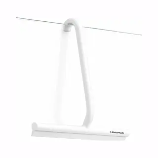 Minismus HangWipe Raclette De Douche 21 Cm Avec Crochet De Suspension – Raclette De Douche En Silicone Pour Cabine De Douche Et Fenêtre Blanc