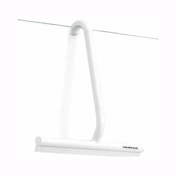 Minismus HangWipe Raclette De Douche 21 Cm Avec Crochet De Suspension – Raclette De Douche En Silicone Pour Cabine De Douche Et Fenêtre Blanc thumbnail