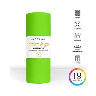 Jacobson - Hoeslaken - 140x200cm - Jersey Katoen - Tot 25cm Matrasdikte - Groen
