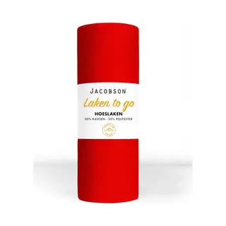 Jacobson - Hoeslaken - 160x200cm - Jersey Katoen - Tot 23cm Matrasdikte - Rood