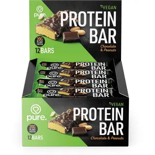 Pure. - Vegan Protein Bar - 20g Eiwit - Chocolade & Pinda's - Eiwitreep - Eiwit Snack - Sport
