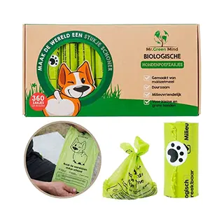 Mr. Green Mind Poepzakjes 360 Stuks Lekvrije Hondenpoepzakjes Biologisch Afbreekbaar - 24 Rollen - Hond