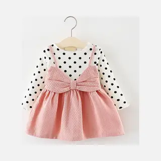 Baby Garden Baby Jurkje Strikje Roze Maat 92