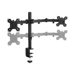 Vivid Green Dubbele Monitor Arm - Standaard - Beugel - 2 Schermen - 13 T/m 27 Inch - Draai, Kantel En Zwenkbaar - Zwart
