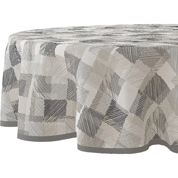 Wicotex - Tafelzeil - Tafelkleed - Blockies - Rond 160cm - Afneembaar - Afwasbaar thumbnail