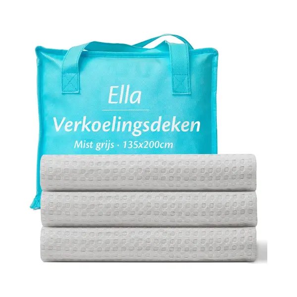 Ella Koeldeken 135x200 Cm - 100% Bio-Tencel - Zelfkoelende Deken - Mistig Grijs thumbnail