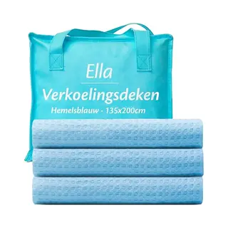 Ella Koeldeken, Ademend, Tencel, Milieuvriendelijk, Dun Oeko-Tex 135 X 200 Cm, Hemelsblauw