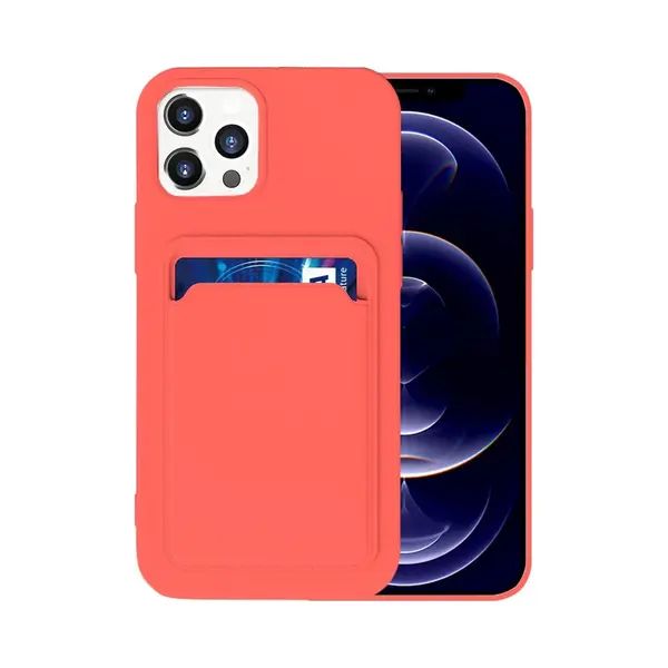 LuxeBass Hoesje Geschikt Voor IPhone 13 Pro Max - Siliconen Hoesje - Donker Roze - Pasjeshouder- Telefoonhoesjes - Gsm Hoesje - Telefoonhoes - thumbnail