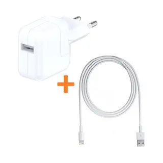 LuxeBass 12W Tablet Oplader Met Oplaadkabel Geschikt Voor, Apple IPad - 2.4A Stekker Opladerblok Usb Adapter Oplaadkabel Snoer Kabel