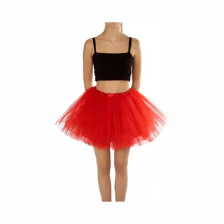 Kimu® Tutu Rood Tule Rokje - Maat Xl Xxl 3XL - Petticoat Rok Dames - Roodkapje Duivel Tulerok Volwassenen Rode Duivels Mario Festival