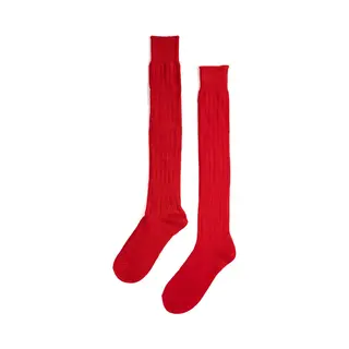 Kimu Sokken Rood Gebreid - Maat 39 40 41 42 43 44 45 46 - Dames Heren Unisex - Rode Lange Kniekousen Voetbalsokken Sportsokken Kniesokken Cheerleader