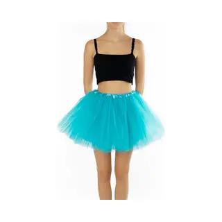 Kimu® Tutu Blauw Tule Rokje - Maat Xl Xxl 3XL - Oceaan Blauwe Petticoat Rok Dames - Onderrok Tulerok Volwassenen Smurf Festival