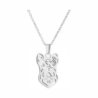 Fako Bijoux® - Ketting Met Hanger - Stainless Steel - Rvs - Staal - Hond Boxer - Zilverkleurig