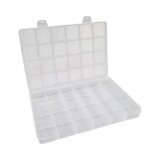 Fako Bijoux - Opbergdoos Large - 24 Vakjes - Kralendoos - Opbergbox - Sorteerdoos Rocailles - Verdeeldoos - Kralen Box - 19x13x2.1 Cm - 1 Stuk