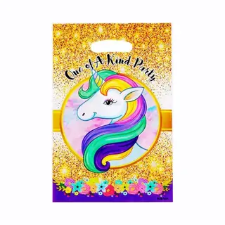 Fako Bijoux® - Uitdeelzakjes - 10 Stuks - Traktatie Zakjes Voor Uitdeelcadeautjes - Uitdeelzakjes Kinderfeestje - Verjaardag - 16.5x25cm - Unicorn /