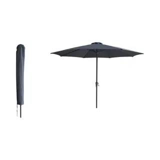 Kopu® Madrid 350 Cm Grote Parasol Rond Met Beschermhoes - Grijs