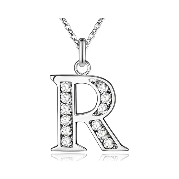 Lgt Jwls Zilverkleurige Letter R Dames Ketting Met Zirkonia thumbnail