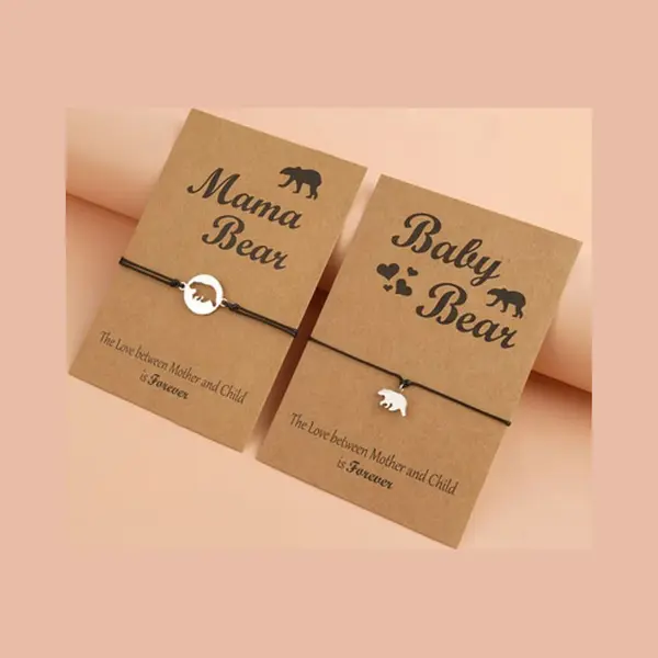 Bixorp Friends Vriendschapsarmbandjes Voor 2 Met Moeder & Kind Beertjes - Bff ArmbandMeisjes - Best Friends Armband Vriendschap Cadeau Voor Twee - thumbnail
