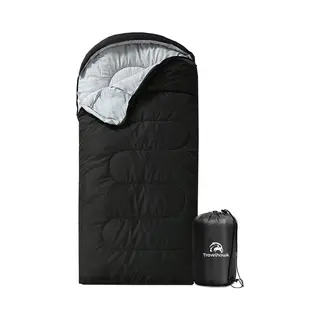 Travelhawk Slaapzak - Slaapzakken - Mummy Slaapzak - Slaapzakken Volwassen - Kamperen - Zwart - Ca. 210 X 75 Cm - Comfortzone, 10-20 Graden -