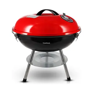 Travelhawk Houtskool Bbq - Barbecue Houtskool - Opvouwbaar - 33x33cm Grilloppervlak - Gelegeerd Staal - Zwart
