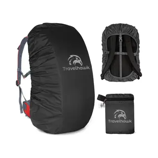 Travelhawk Regenhoes Rugzak - Waterdicht - Backpack Hoes - Reflecterend - 46-55L - Zwart