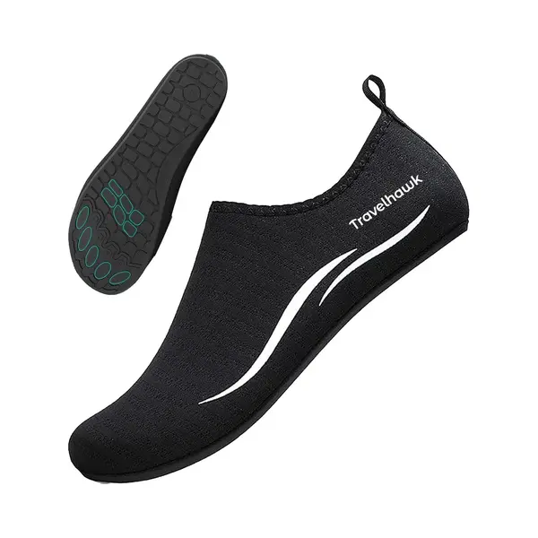 Travelhawk Waterschoenen - Voor Volwassenen - Unisex - Anti-Slip Zwemschoenen Dames En Heren - Zwart - Maat 42/43 thumbnail