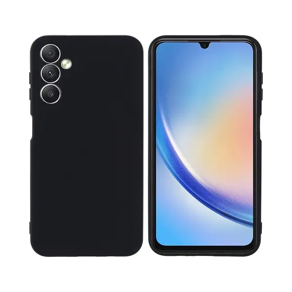 Lennexo Zwart Hoesje Geschikt Voor Samsung Galaxy A04s - Zwarte Siliconen Hoesje - Tpu Back Cover Hoes - Zwart thumbnail