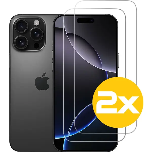 Lennexo Screenprotector Geschikt Voor IPhone 16 Pro - Glasplaat - Tempered Glass - 2 Stuks thumbnail