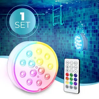 Kenn® Oplaadbare Zwembadlamp - 13 Led's - Met Afstandsbediening - 100% Waterdicht - Inclusief Bevestiging - Zwembadverlichting - Badspeelgoed -