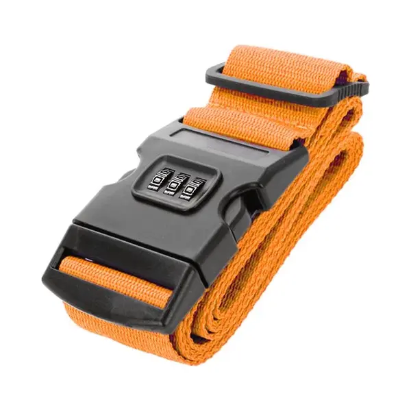 Kofferriem Met Cijferslot – Kofferband Of Bagageriem – Verstelbare Kofferriem 180 Cm – Oranje – Thousandtravelmiles thumbnail