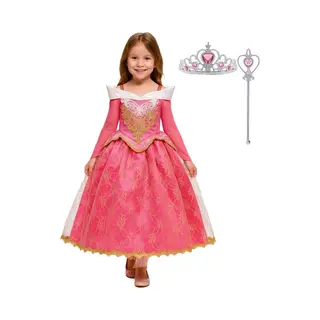 Joyakids Joya Kids® Roze Met Goud Prinses Verkleedjurk | Roze Prinsessenjurk | Verkleedkleding Meisje | Maat 134-140 (140) Roze Goud + Kroontje & Staf | |