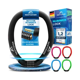 Nextcover® Digit Lock Fahrradschloss - Das Original - [Safesecure] Hohe Sicherheit - Fahrradschlösser Mit 5-stelligem Zahlencode, Zahlenschloss