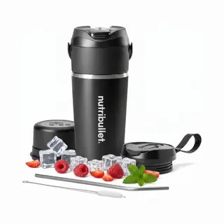 Nutribullet Flip - Blender To Go - Draadloze Blender - Oplaadbare Blender - Smoothie Maker - Rvs Thermos Beker - Incl. Rvs Rietje En Schoonmaakborstel