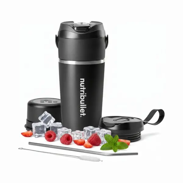 Nutribullet Flip - Blender To Go - Draadloze Blender - Oplaadbare Blender - Smoothie Maker - Rvs Thermos Beker - Incl. Rvs Rietje En Schoonmaakborstel thumbnail