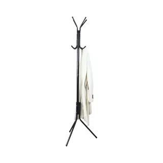 Misou Kapstok - Staand - 8 Haken - Zwart - Metaal - 171 Cm - Industrieel