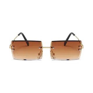 Freaky Glasses - Zonnebril Rechthoekig - Festivalbril - Bril - Feest - Glasses - Heren - Dames - Unisex - Kunststof - Bruin