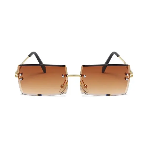 Freaky Glasses - Zonnebril Rechthoekig - Festivalbril - Bril - Feest - Glasses - Heren - Dames - Unisex - Kunststof - Bruin thumbnail