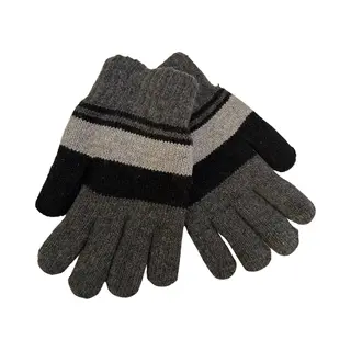 Awr Warmhoudende Kinder Handschoenen / Gloves | Gestreepte Handschoen | One Size - Donkergrijs