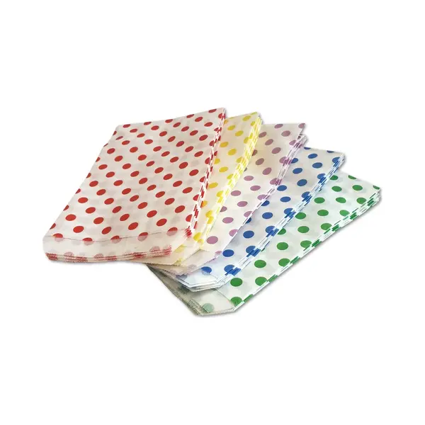 Prigta - Cadeauzakjes Papier Mix Kleur - 100 Stuks - 13, 5x18 Cm - Papieren Kraft Zakjes Met Stippen thumbnail