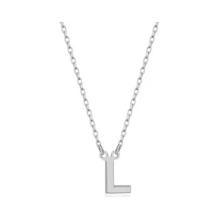 senay diamonds and gold Letter L Initial Ketting Zilver (925 Sterling) Trendy Minimalistisch Combi Bedel Zilverkleurig Dames Meisje | Cadeau Voor Vrouw