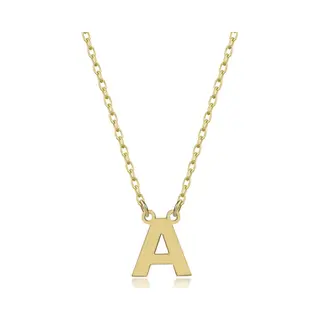 senay diamonds and gold Letter A Initial Gold Plated Ketting Zilver (925 Sterling) Trendy Minimalistisch Combi Bedel Goudkleurig Dames Meisje | Cadeau Voor Vrouw