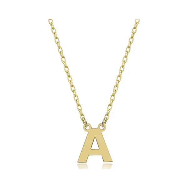 senay diamonds and gold Letter A Initial Gold Plated Ketting Zilver (925 Sterling) Trendy Minimalistisch Combi Bedel Goudkleurig Dames Meisje | Cadeau Voor Vrouw thumbnail