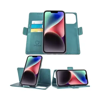 ChiGuard Geschikt Voor IPhone 14 Pro Book Case Hoesje - Uitneembaar Hoesje - Magnetische Sluiting - Portemonnee Turqoise