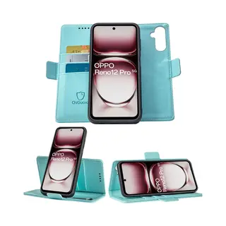 ChiGuard Geschikt Voor Oppo Reno 12 Pro - Book Case Hoesje - Uitneembaar Hoesje - Magnetische Sluiting - Portemonnee Baby Blauw