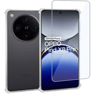 ChiGuard Geschikt Voor Oppo Find X8 Pro - Hoesje + Screenprotector – Gehard Glas Cover + Shock Proof Case - Transparant