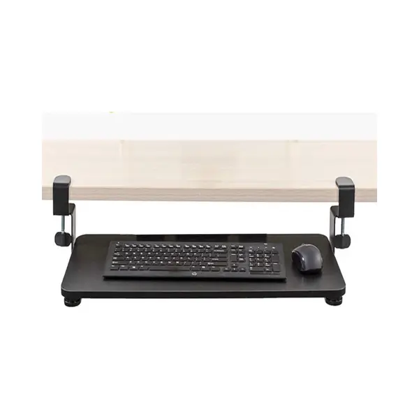 Lovnix - Toetsenbord Houder - Voor Een Ergonomische, Comfortabele En Actieve Zithouding - Bureau Gemonteerd - 65x25x11cm - Zwart thumbnail