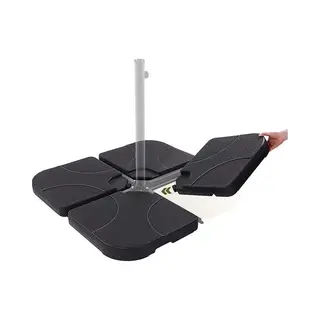 SensaHome - Parasolvoet Vulbaar 4-delig - Parasolstandaard - Parasolhouder - 50x50x7cm - Zwart